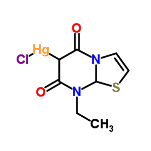 Chloro(8-ethyl-5,7-dioxo-6,7,8,8a-tetrahydro-5h-[1,3]thiazolo[3,2-a]pyrimidin-6-yl)mercury Structure,50979-29-8Structure