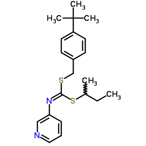 S-(4-(1,1-二甲基乙基)苯基)甲基 S-(1-甲基丙基) 3-吡啶基二硫代甲亞氨酸酯結構式_51308-56-6結構式