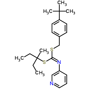 S-(4-(1,1-dimethylethyl)phenyl)methyl s-(1-ethyl-1-methylpropyl) 3-pyridinylcarbonimidodithioate Structure,51308-59-9Structure