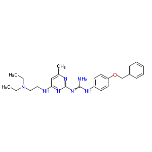 2-[4-(2-Diethylaminoethylamino)-6-methyl-pyrimidin-2-yl]-1-(4-phenylmethoxyphenyl)guanidine Structure,51387-77-0Structure