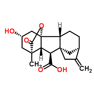 (1R,2r,5r,8r,9s,10r,11r,13s)-13-hydroxy-11-methyl-6-methylene-16-oxo-15-oxapentacyclo[9.3.2.1<sup>5,8</sup>.0<sup>1,10</sup>.0<sup>2,8</sup>]heptadecane-9-carboxylic acid Structure,51787-36-1Structure