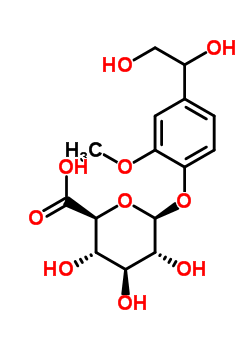 (2S,3s,4s,5r,6r)-3,4,5-trihydroxy-6-[2-hydroxy-2-(4-hydroxy-3-methoxyphenyl)ethoxy]oxane-2-carboxylic acid Structure,52002-41-2Structure