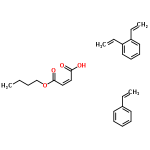 (Z)-2-丁烯二酸單丁酯與二乙烯基苯和苯乙烯聚合物結構式_52292-42-9結構式