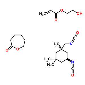 2-丙烯酸 2-羥基乙基酯與 5-異氰酸-1-(異氰酸甲基)-1,3,3-三甲基環(huán)己烷和 2-氧雜環(huán)庚酮聚合物結(jié)構(gòu)式_52404-32-7結(jié)構(gòu)式