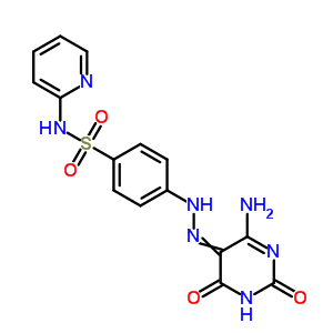 4-[2-(6-氨基-1,2,3,4-四氫-2,4-二氧代-5-嘧啶)二氮雜烯]-n-2-吡啶-苯磺酰胺結(jié)構(gòu)式_52477-30-2結(jié)構(gòu)式