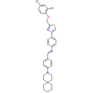 N-[[4-(3-氮雜螺[5.5]-3-十一基)苯基]亞甲基]-4-[2-[(2,4-二氯苯氧基)甲基]-4-噻唑]苯胺鹽酸鹽結(jié)構(gòu)式_52764-89-3結(jié)構(gòu)式