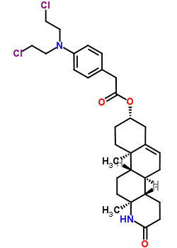 3-(((4-(二(2-氯乙基)氨基)苯基)乙酰基)氧基)-17alpha-氮雜-D-高雄甾-5-烯-17-酮結(jié)構(gòu)式_53039-94-4結(jié)構(gòu)式