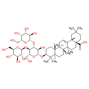 3alpha-[[4-O-beta-D-吡喃葡萄糖基-3-O-beta-D-吡喃半乳糖基-beta-D-吡喃葡萄糖基]氧基]齊墩果-12-烯-28-酸結(jié)構(gòu)式_53043-29-1結(jié)構(gòu)式