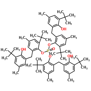 磷酸三[2-[[2-羥基-3-(叔丁基)-5-甲基苯基]甲基]-4-甲基-6-(叔丁基)苯基]酯結(jié)構(gòu)式_53051-19-7結(jié)構(gòu)式