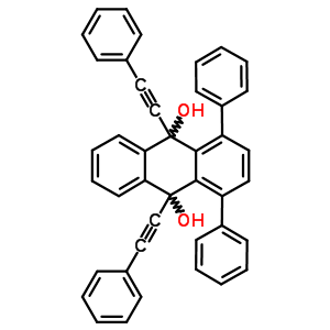 9,10-Anthracenediol,9,10-dihydro-1,4-diphenyl-9,10-bis(2-phenylethynyl)- Structure,53134-85-3Structure