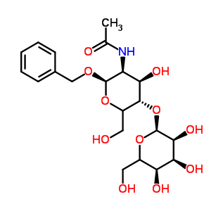 芐基 2-乙酰氨基-2-脫氧-4-O-(beta-D-吡喃半乳糖基)-beta-D-吡喃葡萄糖苷結構式_53167-38-7結構式