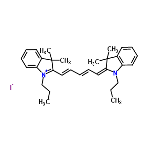 2-[(1E,3e)-5-(3,3-二甲基-1-丙基-1,3-二氫-2H-吲哚-2-基)-1,3-戊二烯]-3,3-二甲基-1-丙基-3H-吲哚碘化物結構式_53213-98-2結構式