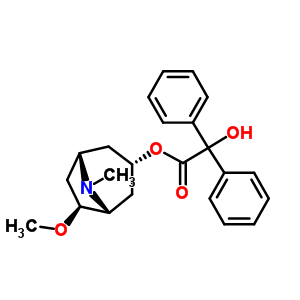 α-hydroxy-α-phenylbenzeneacetic acid (1r,5r)-6β-methoxy-8-methyl-8-azabicyclo[3.2.1]oct-3α-yl ester Structure,53834-53-0Structure