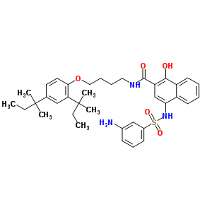 4-[[(3-氨基苯基)磺?；鵠氨基]-n-[4-[2,4-雙(1,1-二甲基丙基)苯氧基]丁基]-1-羥基-2-萘羧酰胺結(jié)構(gòu)式_54178-94-8結(jié)構(gòu)式
