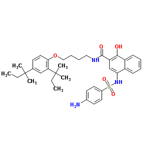 4-[[(4-氨基苯基)磺酰基]氨基]-n-[4-[2,4-雙(1,1-二甲基丙基)苯氧基]丁基]-1-羥基-2-萘羧酰胺結(jié)構(gòu)式_54179-19-0結(jié)構(gòu)式