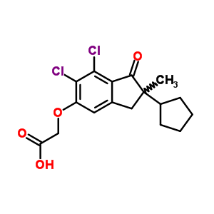 2-Cyclopentyl-6,7-dichloro-2-methyl-1-oxo-5-indanyloxyacetic acid Structure,54197-05-6Structure