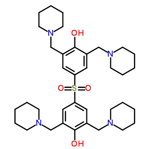 4-[4-Hydroxy-3,5-bis(1-piperidylmethyl)phenyl]sulfonyl-2,6-bis(1-piperidylmethyl)phenol Structure,5433-99-8Structure