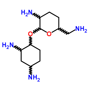 [(1S)-2beta,4beta-二氨基環(huán)己基]2,6-二氨基-2,3,4,6-四脫氧-alpha-D-赤式-吡喃己糖苷結(jié)構(gòu)式_54333-79-8結(jié)構(gòu)式