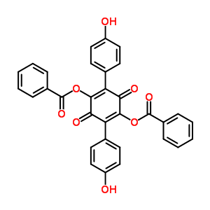 4-(Benzoyloxy)-2,5-bis(4-hydroxyphenyl)-3,6-dioxo-1,4-cyclohexadien-1-yl benzoate Structure,548-32-3Structure