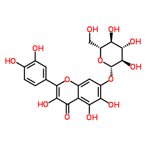 槲皮萬壽菊素-7-O-葡糖苷結(jié)構(gòu)式_548-75-4結(jié)構(gòu)式