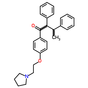 2,3-Diphenyl-1-[4-[2-(1-pyrrolidinyl)ethoxy]phenyl]-1-butanone Structure,55620-98-9Structure