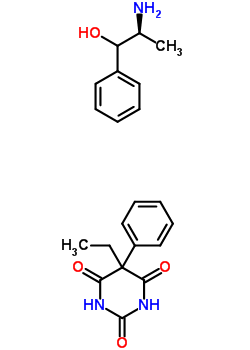 5-乙基-5-苯基-2,4,6(1H,3H,5H)-嘧啶三酮與 (S-(R*,R*))-alpha-(1-氨基乙基)苯甲醇化合物結構式_56343-96-5結構式