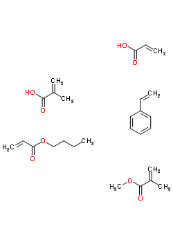 2-Methyl-2-propenoic acid polymer with butyl 2-propenoate, ethenylbenzene, methyl 2-methyl-2-propenoate and 2-propenoic acid Structure,56385-39-8Structure