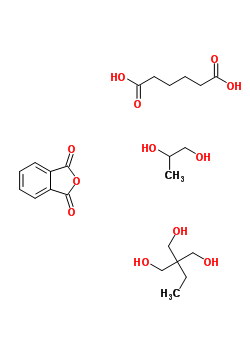 Hexanedioic acid, polymer with 2-ethyl-2-(hydroxymethyl)-1,3-propanediol, 1,3-isobenzofurandione and 1,2-propanediol Structure,56486-58-9Structure