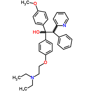 1-(4-Diethylaminoethoxyphenyl)-1-(4-methoxyphenyl)-2-phenyl-2-(2-pyridyl)ethanol Structure,56501-80-5Structure