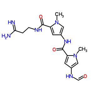 N-(2-脒基乙基)-1-甲基-4-[[[1-甲基-4-(甲酰基氨基)-1H-吡咯-2-基]羰基]氨基]-1H-吡咯-2-羧酰胺結(jié)構(gòu)式_56752-53-5結(jié)構(gòu)式