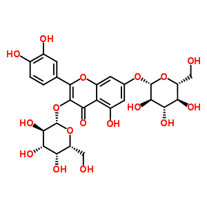 槲皮素-3-O-半乳糖苷-7-O-葡糖苷結(jié)構式_56782-99-1結(jié)構式