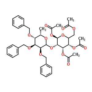 1,3,4,6-四-O-乙?；?2-(2’,3’,4’-三-O-苯甲酰基-alpha-L-吡喃巖藻糖基)-alpha-D-吡喃半乳糖結(jié)構(gòu)式_56889-55-5結(jié)構(gòu)式