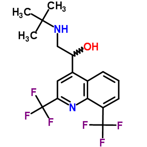 4-喹啉甲醇, a-[[(1,1-二甲基乙基)氨基]甲基]-2,8-雙(三氟甲基)鹽酸鹽 (1:1)結(jié)構(gòu)式_57120-41-9結(jié)構(gòu)式
