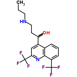 4-喹啉甲醇, a-[2-(丙基氨基)乙基]-2,8-雙(三氟甲基)鹽酸鹽 (1:1)結(jié)構(gòu)式_57120-44-2結(jié)構(gòu)式