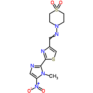 4-Thiomorpholinamine,n-[[2-(1-methyl-5-nitro-1h-imidazol-2-yl)-4-thiazolyl]methylene]-,1,1-dioxide Structure,57436-65-4Structure