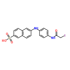 2-(4-(2-Iodoacetamido)phenyl)aminonaphthalene-6-sulfonic acid Structure,57450-03-0Structure