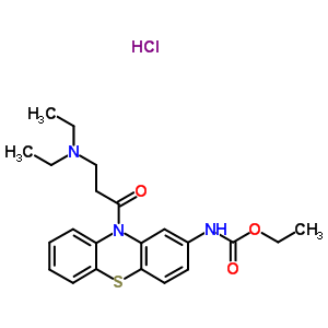 n-[10-(3-二乙基氨基丙酰基)吩噻嗪-2-基]氨基甲酸乙酯鹽酸鹽結(jié)構(gòu)式_57530-40-2結(jié)構(gòu)式