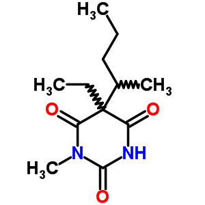 5-Ethyl-1-methyl-5-(1-methylbutyl)-2,4,6(1h,3h,5h)-pyrimidinetrione Structure,57562-99-9Structure