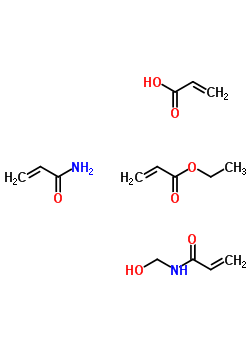 2-丙烯酸與 2-丙烯酸乙酯, N-(羥基甲基)-2-丙烯酰胺和 2-丙烯酰胺聚合物結(jié)構(gòu)式_57863-50-0結(jié)構(gòu)式