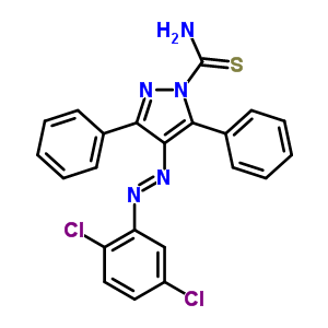 4-(2,5-Dichlorophenyl)diazenyl-3,5-diphenyl-pyrazole-1-carbothioamide Structure,58285-68-0Structure