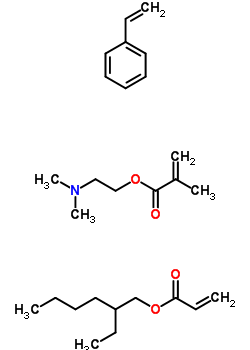 2-甲基-2-丙烯酸 2-(二甲基氨基)乙基酯與苯乙烯和 2-乙基己基 2-丙烯酸酯聚合物結(jié)構(gòu)式_58353-09-6結(jié)構(gòu)式