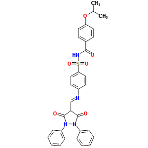 N-[4-[(3,5-二氧代-1,2-二苯基-吡唑i二n-4-基)亞甲基氨基]苯基]磺?；?4-丙烷-2-基氧基-苯甲酰胺結(jié)構(gòu)式_59541-40-1結(jié)構(gòu)式