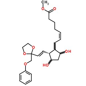 (Z)-7-[(1R)-3α,5α-二羥基-2β-[(E)-2-(2-苯氧基甲基-1,3-二氧雜烷-2-基)乙烯]環(huán)戊并n-1α-基]-5-庚烯酸甲酯結(jié)構(gòu)式_59619-78-2結(jié)構(gòu)式