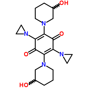 2,5-Cyclohexadiene-1,4-dione, 2,5-bis (1-aziridinyl)-3, 6-bis(3-hydroxy-1-piperidinyl)- Structure,59886-42-9Structure