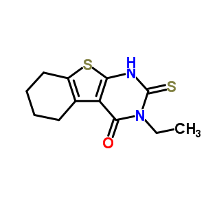 3-乙基-2,3,5,6,7,8-六氫-2-硫代-[1]苯并噻吩并[2,3-d]嘧啶-4(1H)-酮結(jié)構(gòu)式_59898-66-7結(jié)構(gòu)式