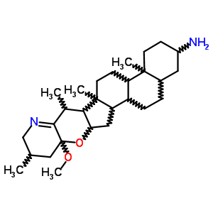 (25beta)-16alpha,23-環(huán)氧-23-甲氧基-16,28-開環(huán)-5alpha-茄啶-22(28)-烯-3beta-胺結(jié)構(gòu)式_59957-97-0結(jié)構(gòu)式