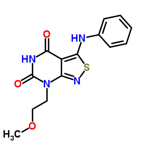 7-(2-甲氧基乙基)-3-(苯基氨基)-異噻唑并[3,4-d]嘧啶-4,6(5H,7H)-二酮結(jié)構(gòu)式_60663-80-1結(jié)構(gòu)式