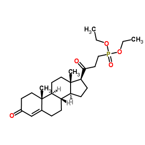 (8S,9s,10r,13r,14s,17s)-17-(3-二乙氧基膦丙?；?-10,13-二甲基-1,2,6,7,8,9,11,12,14,15,16,17-do十氫環(huán)戊并[a]菲-3-酮結(jié)構(gòu)式_6182-23-6結(jié)構(gòu)式