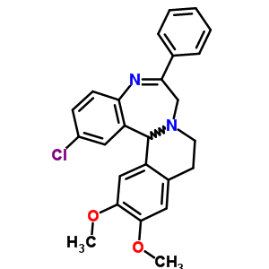7,9,10,14B-四氫-2-氯-12,13-二甲氧基-6-苯基異喹啉并[2,1-d][1,4]苯并二氮雜卓結(jié)構(gòu)式_62206-00-2結(jié)構(gòu)式