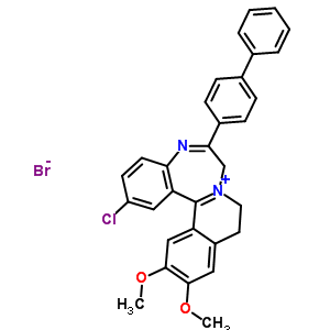 9,10-二氫-6-(4-聯(lián)苯基)-2-氯-12,13-二甲氧基-7H-異喹啉并(2,1-d)(1,4)苯并二氮雜卓-8-鎓溴化物結(jié)構(gòu)式_62206-22-8結(jié)構(gòu)式